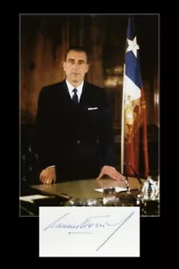Eduardo Frei Montalva (1911-1982) - Presidente de Chile - Rara tarjeta firmada - Certificado de autenticidad - Imagen 1 de 3