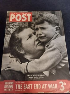 Vintage Picture Post Magazine 28 SEPTEMBER 1940 East End London Blitz US Navy A - Imagen 1 de 15