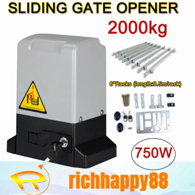 4400lbs Automatic Electric Sliding Gate Opener Driveway Security Kits W/Remote - Image 1 of 4
