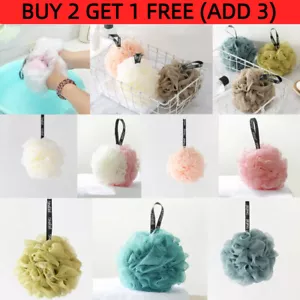 Soft Sponge Bath Ball Exfoliating Body Puff Shower Wash Scrunchie Buffer Mesh - Picture 1 of 19