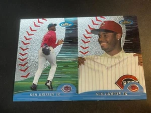Box 55: 2000 Finest UNCUT PANEL Ken Griffey / Ken Griffey Action/Portrait A&B - Picture 1 of 2