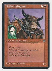 Gold Signed Anaba Bodyguard LP Homelands Artist Anson Maddocks 1995 MTG Magic! - Picture 1 of 2