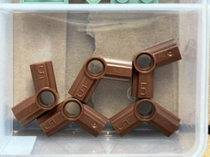 LEGO Parts - Reddish Brown Technic, Axle and Pin Angled #5 - No 32015 - QTY 5 - Picture 1 of 1