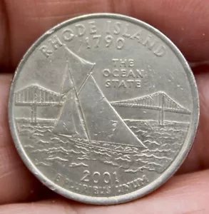 US 2001D Rhode Island The Ocean State Quarter - Picture 1 of 5