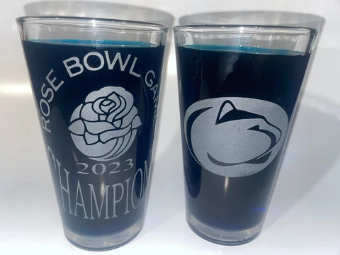 2023 ROSE BOWL CHAMPIONS PENN STATE NITTANY LIONS ETCHED PINT GLASSES PASADENA 2 Cover