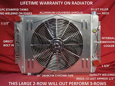 Cross Flow Radiator Shroud & Fan 1959-1970 Chevrolet Impala Caprice Biscayne Foto 1 de 4