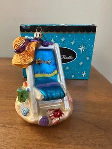 SELTEN Christopher Radko BEACHY DREAMS 5" Ornament Stuhl Hut Hawaii Luau - Bild 1 von 6