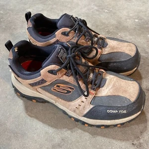 Skechers Mens Greetah Comp Toe Sneaker Brown Size 10 M Construction Waterproof - Picture 1 of 12