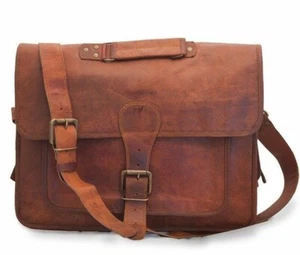 Umhängetasche Leder Kuriertasche Laptoptasche Vintage Büro Aktentasche Herren... - Bild 1 von 5
