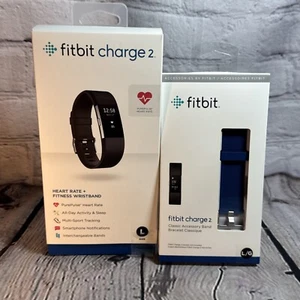 Fitbit FB407SBKL Charge 2 Fitness Wristband Large -  Black  Open Box No Charger - Picture 1 of 3