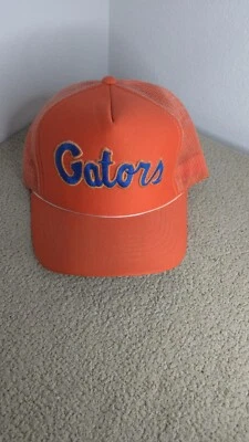 Vintage NCAA U of F Florida Gators Mesh Orange Snap Back Trucker Hat Cap - Image 1 of 4