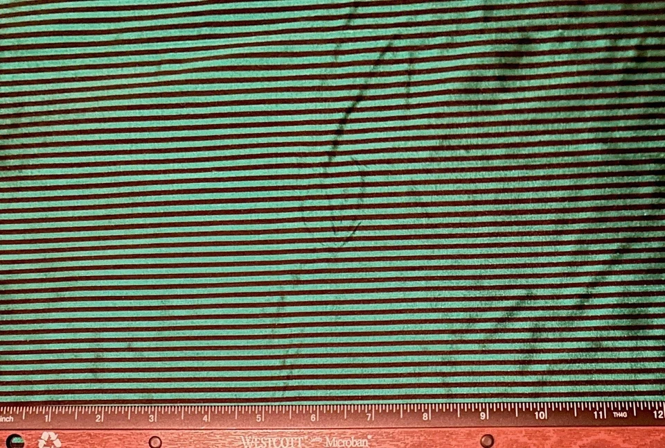 Green/Black Narrow Stripes 100% Silk Dupioni Fabric, 44" Wide, By Yard (SD-600H) - Image 1 of 3