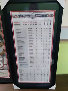 AJC Atlanta Braves Framed GAME 6 Score Card 2021 WORLD SERIES ACTUAL PAPER - Picture 1 of 6