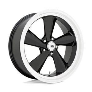 22 Inch Wheel Rim US Mag U136 TS Black Silver 22x9 5x5 +15mm Right New - Picture 1 of 2