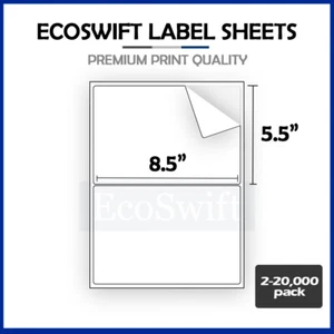 2-20.000 8,5 x 5,5 EcoSwift Versand halbes Blatt selbstklebend eBay PayPal Etiketten - Bild 1 von 6