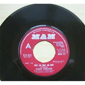 GILBERT O'SULLIVAN WHY OH WHY 7" DEMO 1973 (CENTRE PUNCHED OUT) UK - Picture 1 of 2