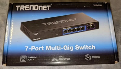 TRENDnet 7-Port Multi-Gig Unmanaged Switch Metal 5 x 1Gbps 2 x 2.5Gbps TEG-S327 - Image 1 of 4