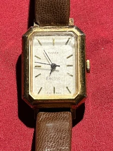 Vintage Timex Damen Electric Taiwan England goldfarben neu C Cell Akku FUNKTIONIERT - Bild 1 von 10
