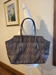 COACH Taylor Gray Snake Print Alexis Carryall Satchel Handbag Purse F26034 - Picture 1 of 15