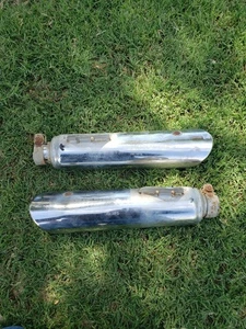 1985 85 HONDA VT500C VT500 VT 500 C SHADOW LEFT & RIGHT EXHAUST MUFFLER PIPES - Picture 1 of 13
