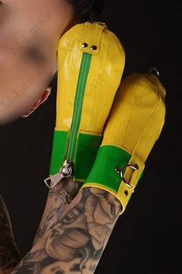 Luvas de látex de borracha com zíper luvas anel D personalizadas 0,4 mm #867-4 - Imagem 1 de 4