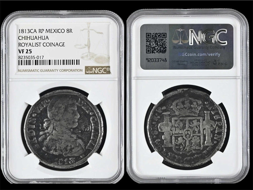 Mex Independence War Cast Silver 8 Real 1813 Chihuahua Rare In This Condition ** - Image 1 of 1