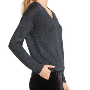 Suéter Eileen Fisher Cuello en V XS Lino Orgánico Brillo Chainette Tejido Sostenible - Imagen 1 de 12