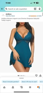 Damen Negligee Dessous Sexy Nachthemd Volle Slips Spitze Babydoll Nachtwäsche Kleid M - Bild 1 von 7
