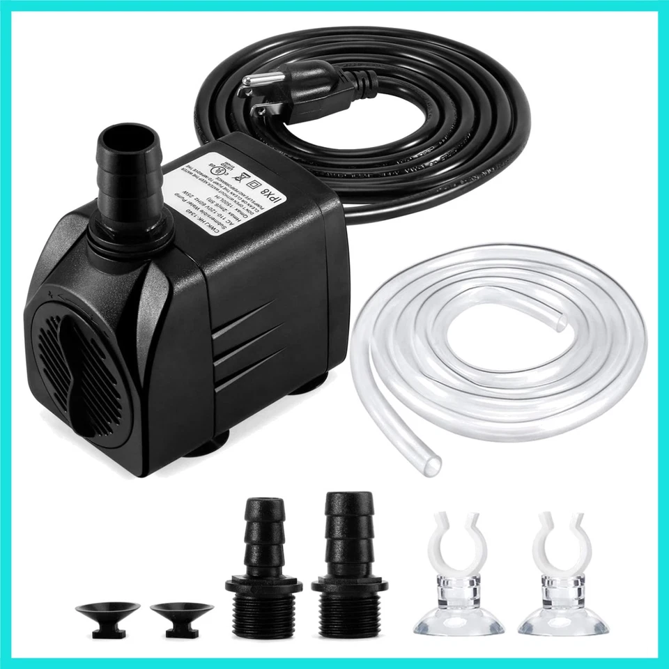 Cwkj Fountain Pump 400gph25w 1500l/h Submersible Water Pump Durable Outdoor ID