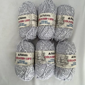 Patons Country Life Hilo Vintage 50g Lt Azul Lavanda/Blanco #6192 Lote De 6 Nuevo - Imagen 1 de 4
