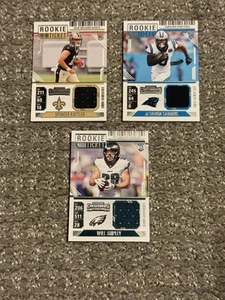 2024 Panini Contenders Football Lot 3 Rookie Ticket Patch Cards - Picture 1 of 2