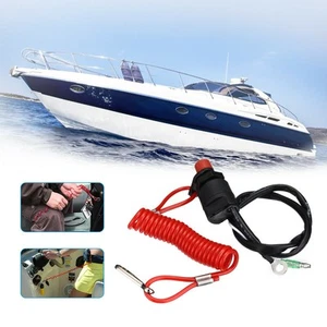 Practical Outboard Kill Switch Lanyard Set Wire Black Boat Plastic Protection - Picture 1 of 12