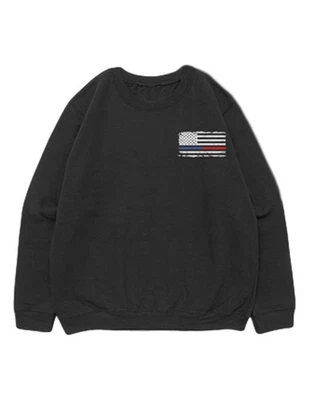 Sudadera Fox Exterior Hombres Línea Fina Bandera Cuello Redondo 2XL Negra 64-6836 Foto 1 de 2