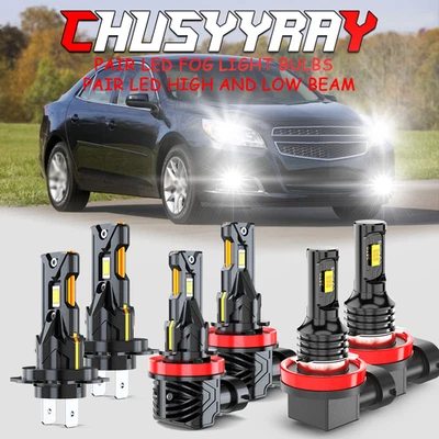 Combo de 6 faros antiniebla de haz alto bajo para Chevy Malibu LS 2013-2015 Foto 1 de 4