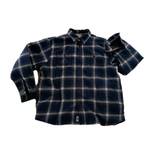 Wrangler Jacket Mens XL Blue Flannel Sherpa Lined Arms Quilt Lined Chore Coat - Picture 1 of 12