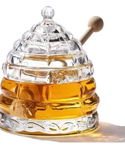 Barattolo Dispenser Miele, 9 OZ, Elegante Conservazione in Vetro con 2 Dippers Superior... - Foto 1 di 5