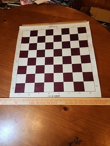 19,5" Turnier aufrollbares Schachbrett, Schachmatte Vinyl Burgunder Quadrate US SCHACH - Bild 1 von 6