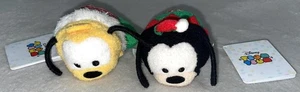 NWT Disney Christmas Tsum Tsums Pluto and Goofy Stocking Mini 3.5" - Picture 1 of 1