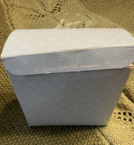 Vintage Tampax Tampons 40 Super 1970s Empty Box Great For Prop Or Nostalgia - Picture 1 of 8
