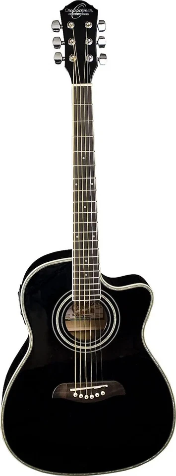 Oscar Schmidt OG1CEB-A 3/4 Dreadnought Cutaway Acoustic Electric Guitar . Black - Image 1 of 1
