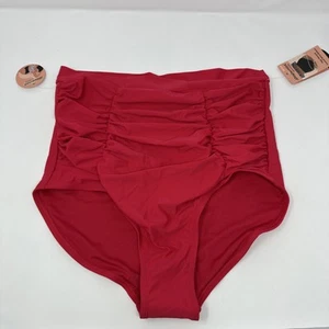 Shapermint Women's High-Waisted Control Bikini Bottom  Dark Pink  sz 2XL    NEW - Picture 1 of 6