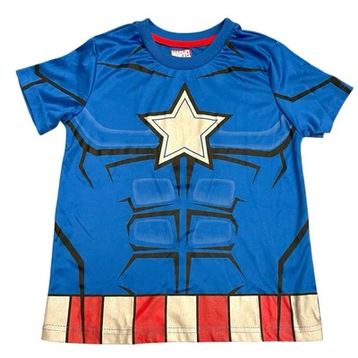Marvel Captain America T-shirt Boys Size 7 Moisture Wicking - Image 1 of 4