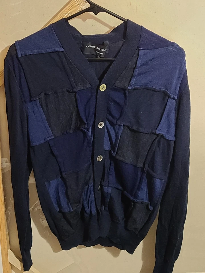 Cárdigan Comme Des Garcons Pour Homme Lana Cuadros Negro Azul Talla M Japón Foto 1 de 4
