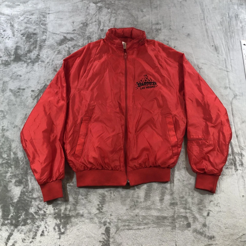 Vintage Stardust Las Vegas Jacket Mens Medium Red King Louie Windbreaker 80s - Image 1 of 4