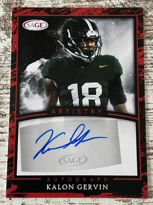 2022 SAGE Artistry - Autographs Kalon Gervin #A-KG2 Red (AU, RC) - Image 1 of 2