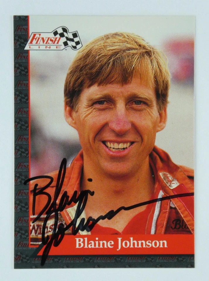 Blaine Johnson Signed 1993 Finish Line NHRA Trading Card #114 Autographed - Image 1 of 3