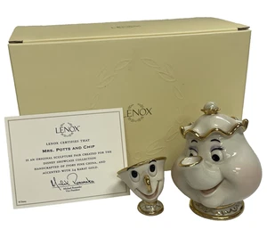 Figuras de La Bella y la Bestia Lenox Disney "Mrs. Potts and Chip" con caja y certificado de autenticidad - Imagen 1 de 16