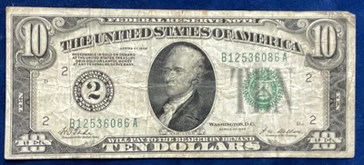 1928 $10 Federal Reserve Note F2000B   RK30 - Image 1 of 2