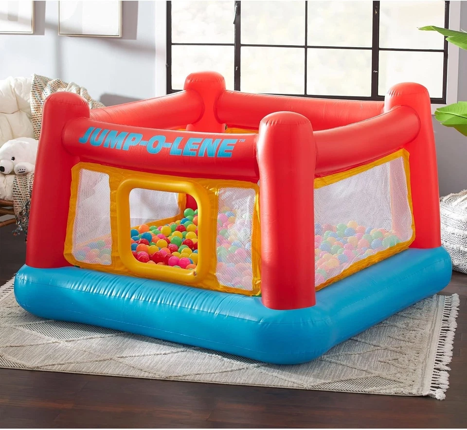 Intex Jump-O-Lene Inflatable Bounce House Ball Pit Playhouse Kids Ages 3-6 - Image 1 of 4