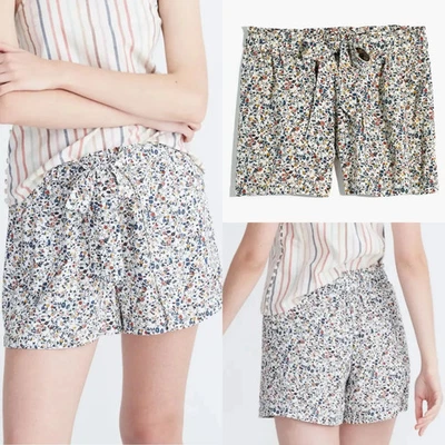 Nuevos Pantalones Cortos Madewell Grandes Para Mujer Florales Cortina Pull On Shorts Foto 1 de 4